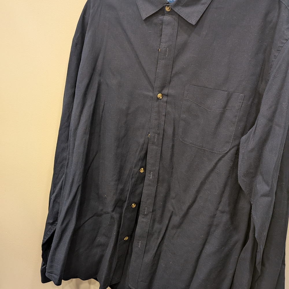 Old Navy Dark Blue Linen Blend Shirt